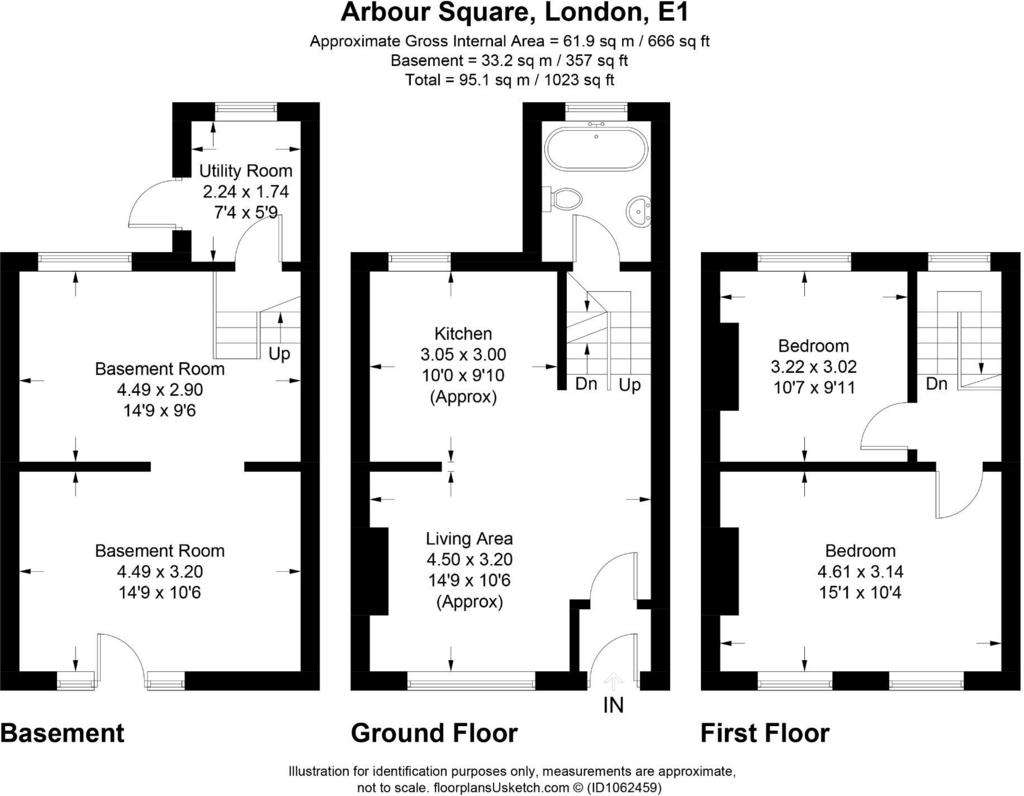 2 bedroom terraced house for sale - floorplan