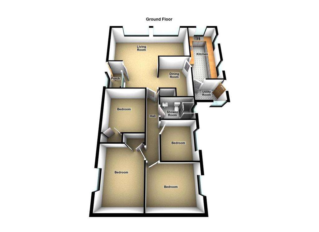 4 bedroom detached bungalow for sale - floorplan