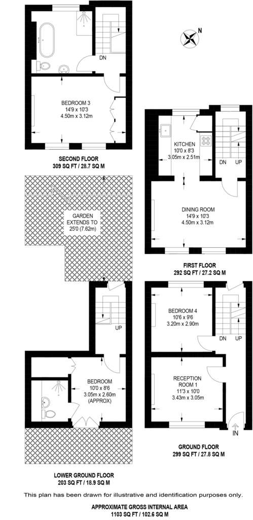 3 bedroom house to rent - floorplan