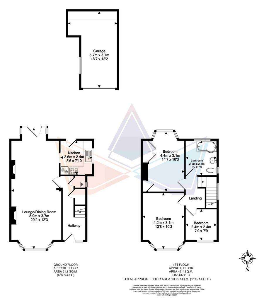 3 bedroom semi-detached house for sale - floorplan