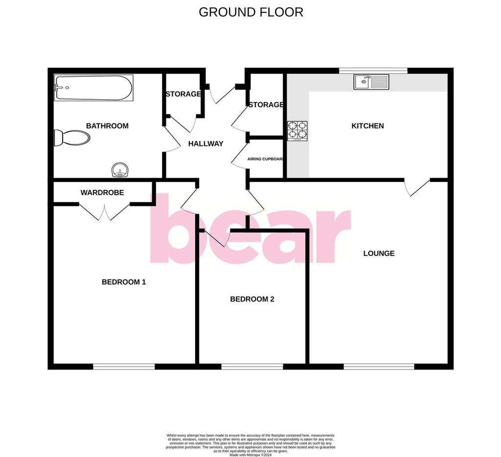 2 bedroom retirement property for sale - floorplan