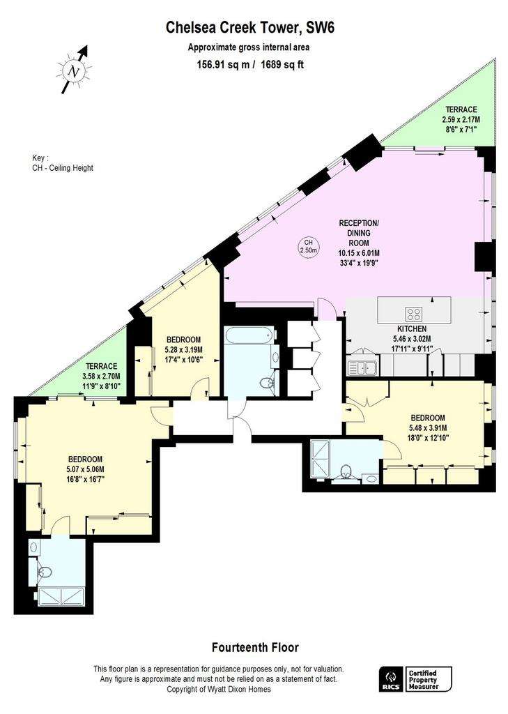 3 bedroom flat to rent - floorplan