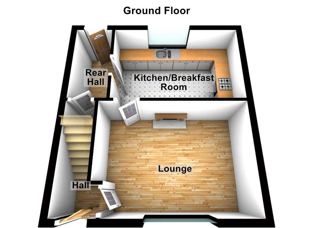 2 bedroom semi-detached house for sale - floorplan