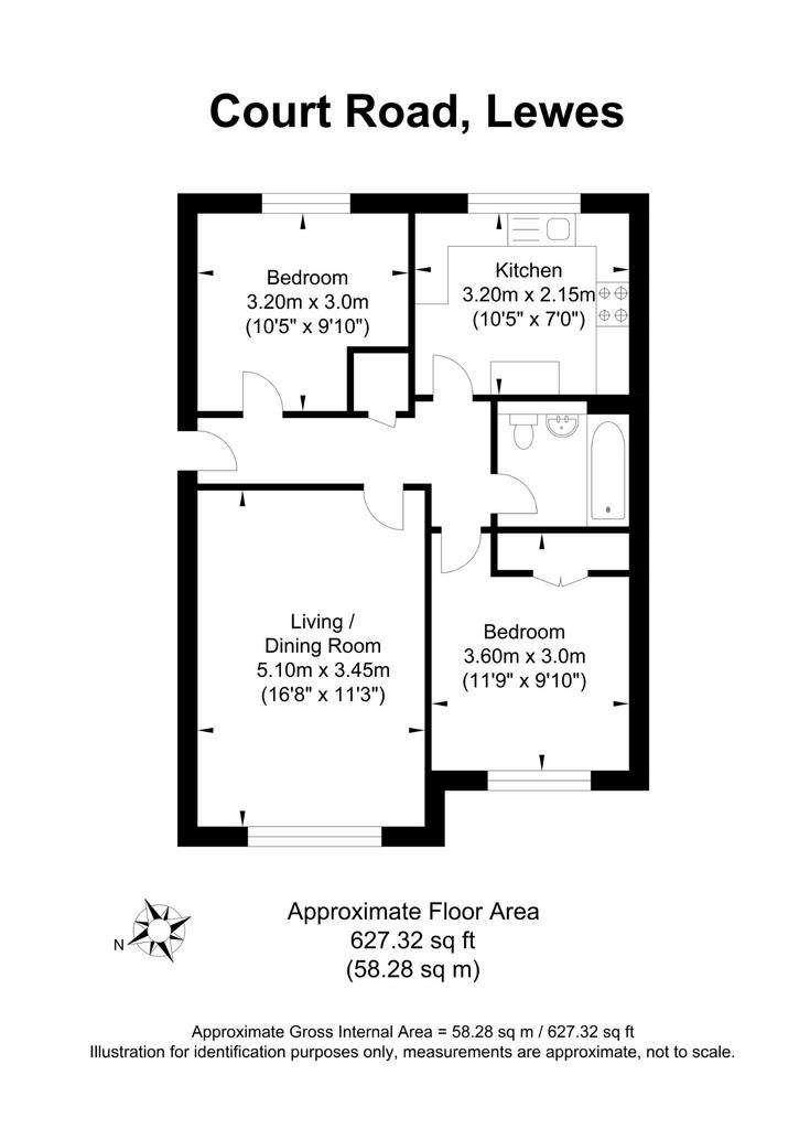 2 bedroom flat for sale - floorplan