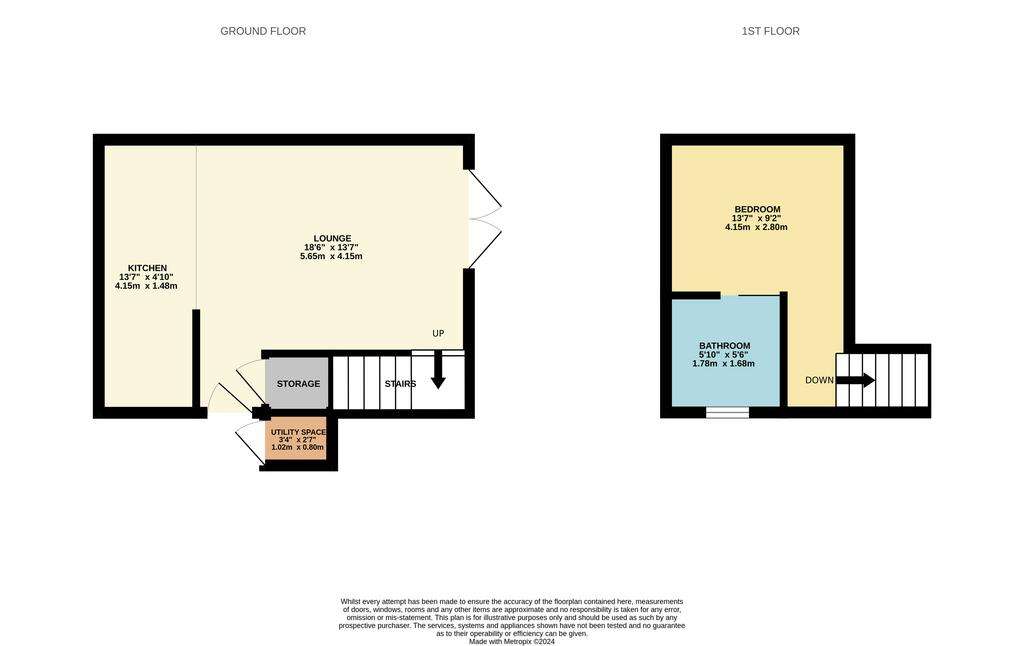 1 bedroom end of terrace house for sale - floorplan