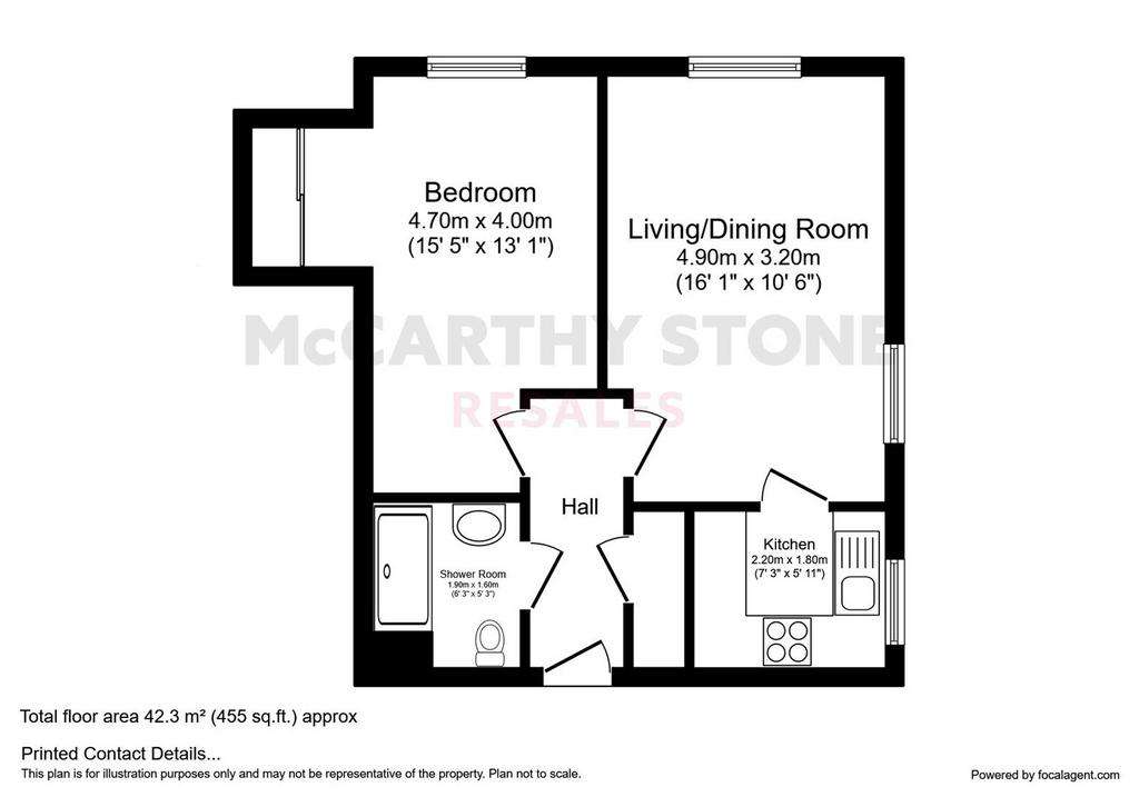 1 bedroom flat for sale - floorplan