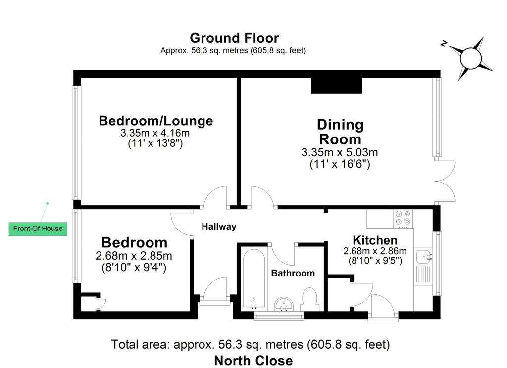 2 bedroom bungalow for sale - floorplan