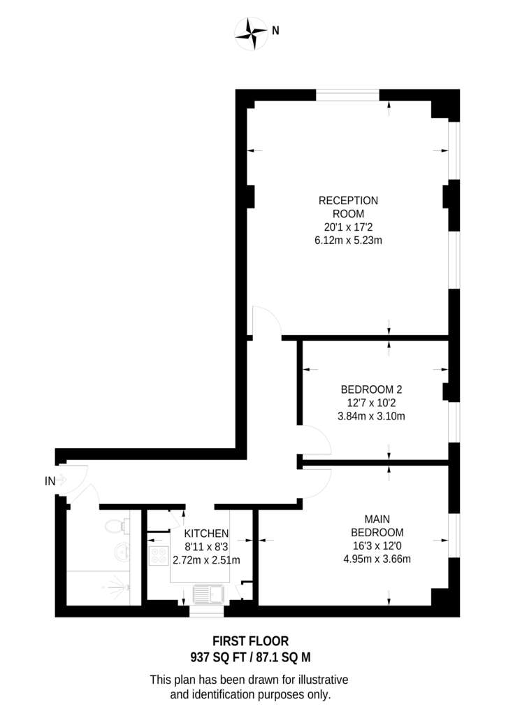 2 bedroom flat to rent - floorplan