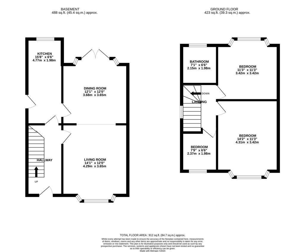 3 bedroom semi-detached house to rent - floorplan