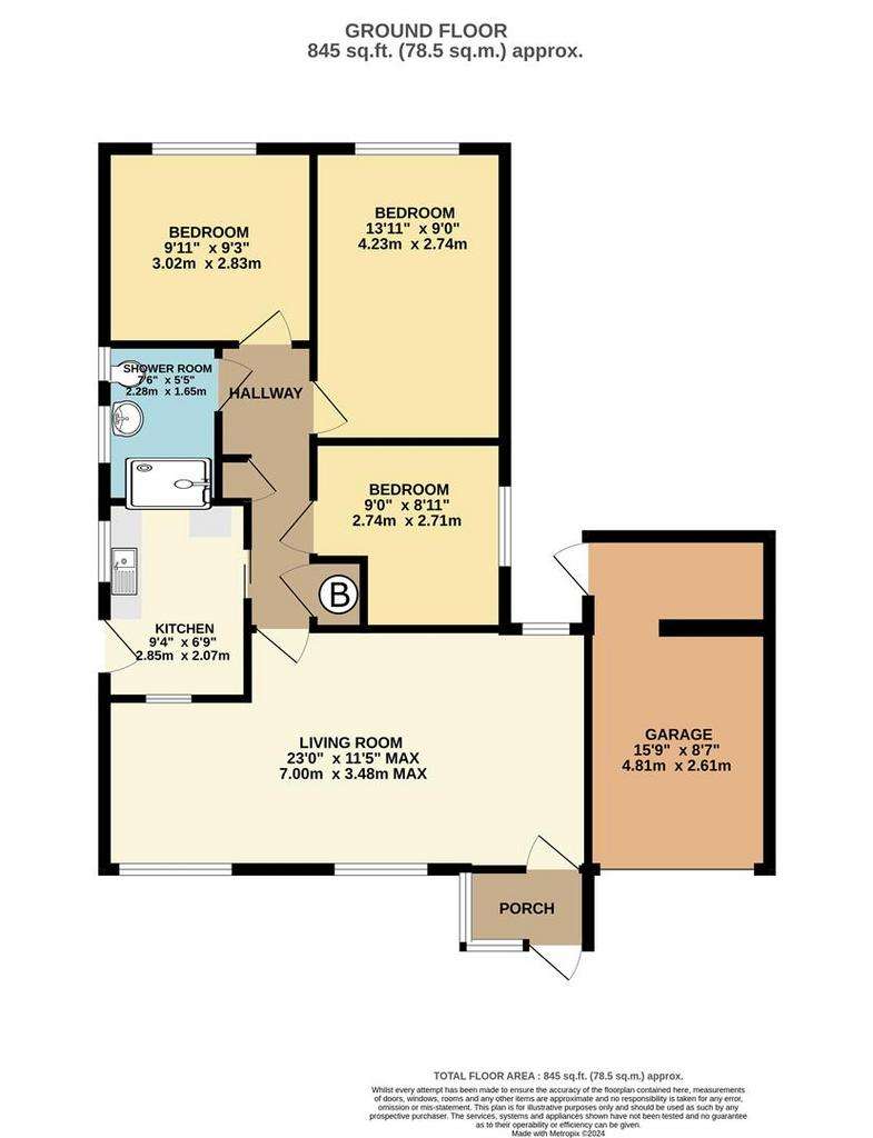 3 bedroom detached bungalow for sale - floorplan