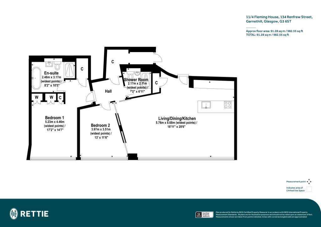 2 bedroom flat for sale - floorplan