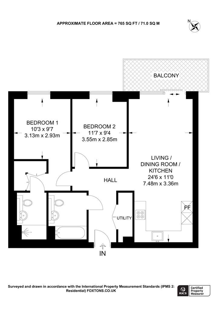 2 bedroom flat for sale - floorplan