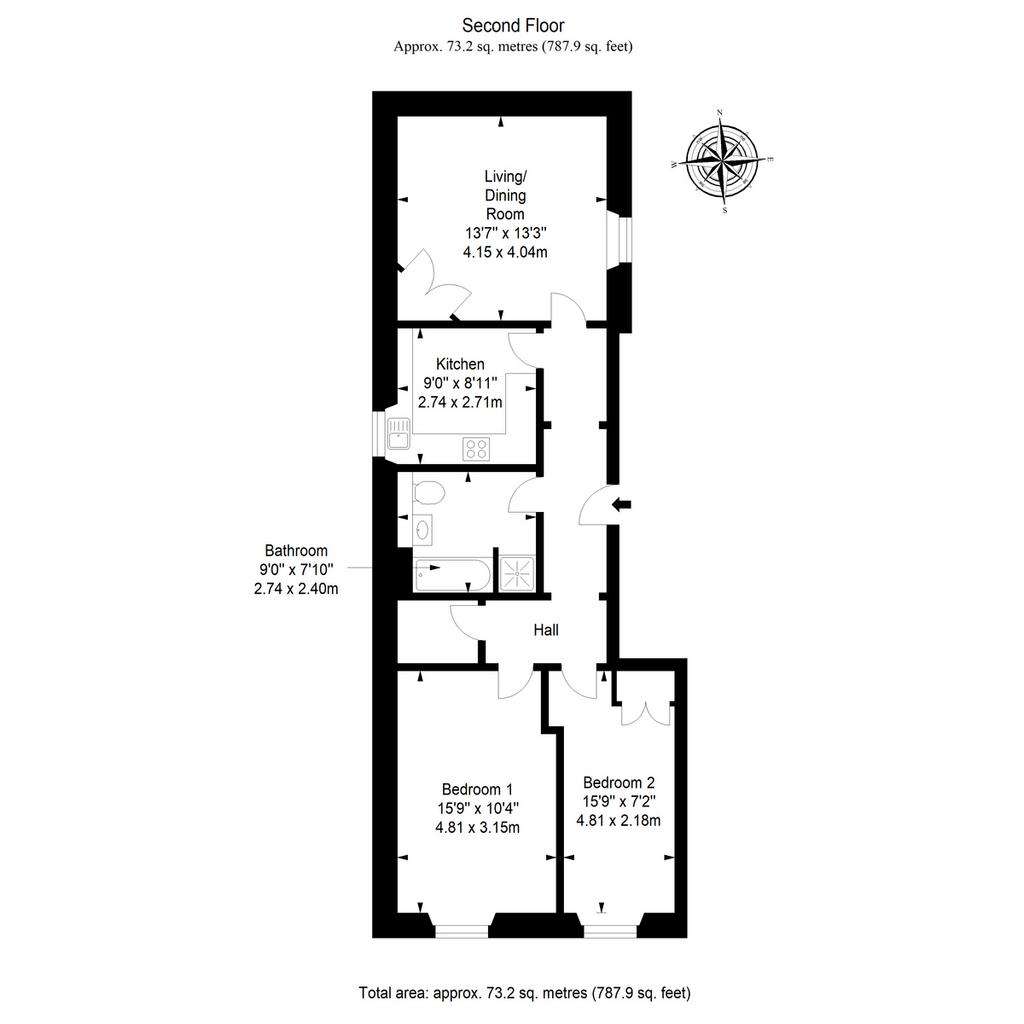 2 bedroom flat for sale - floorplan