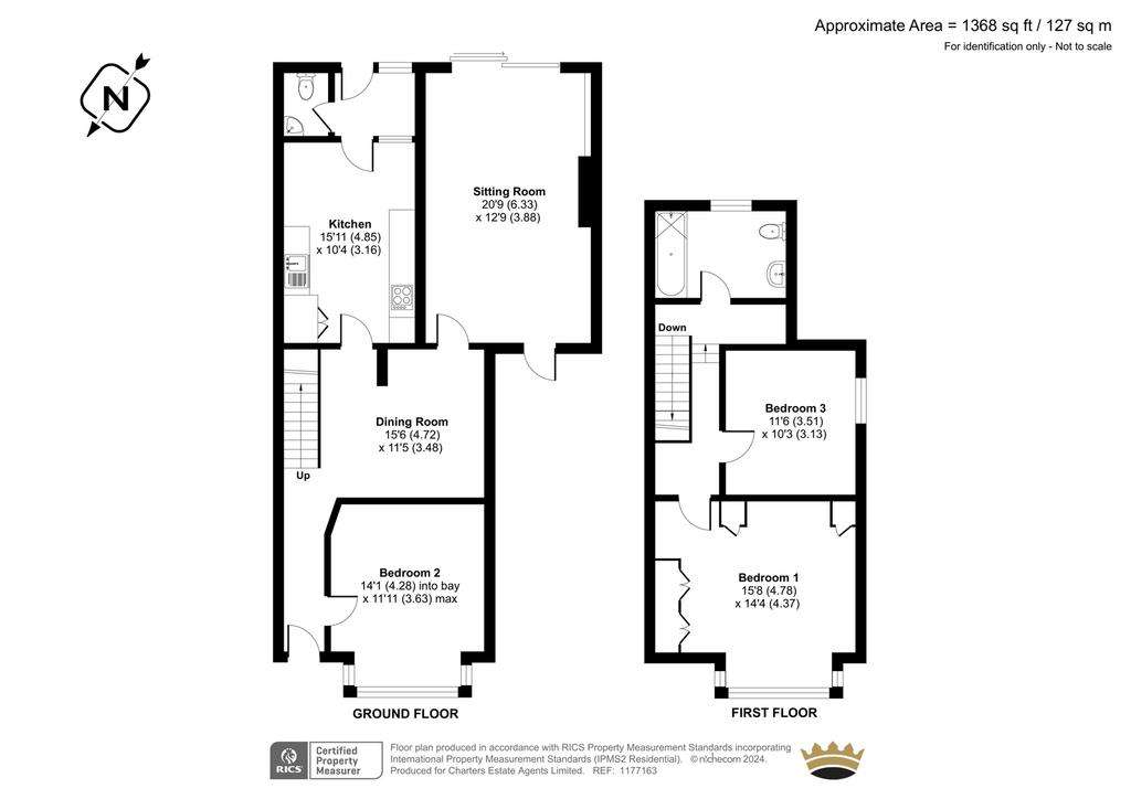 2 bedroom semi-detached house for sale - floorplan