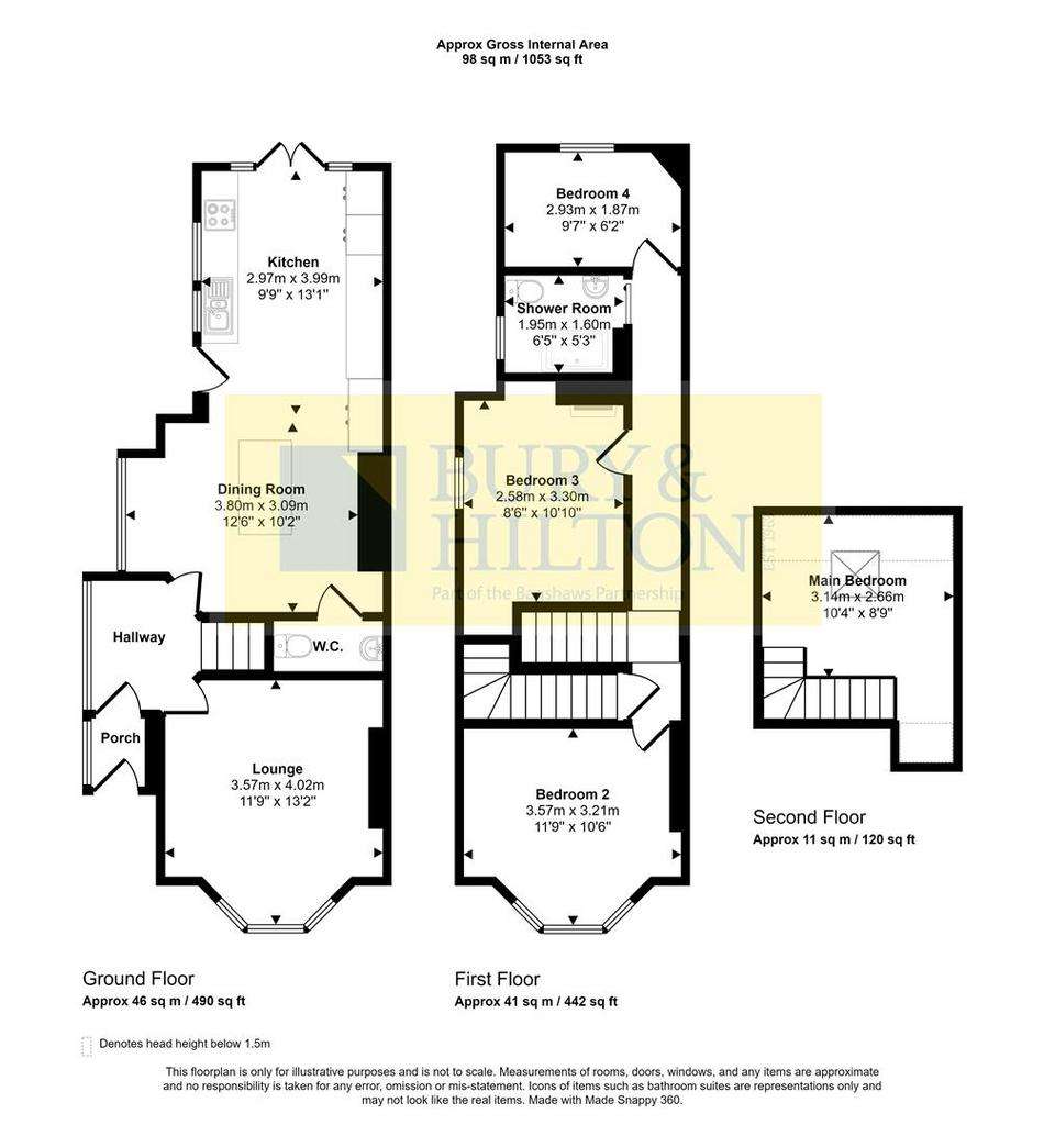 4 bedroom semi-detached house for sale - floorplan