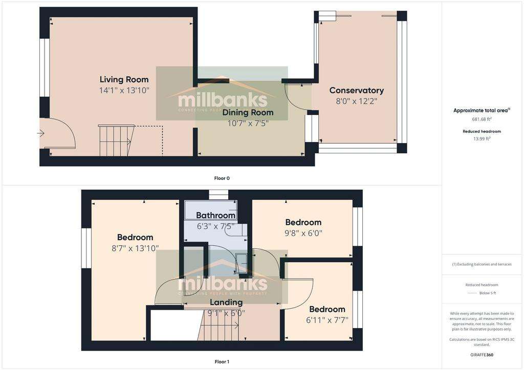 3 bedroom semi-detached house for sale - floorplan