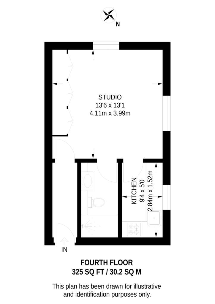 Studio flat to rent - floorplan