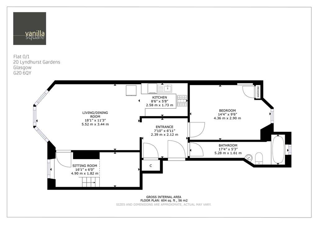 2 bedroom flat for sale - floorplan