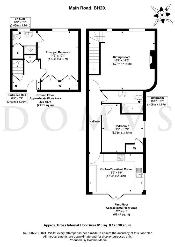 2 bedroom semi-detached house for sale - floorplan