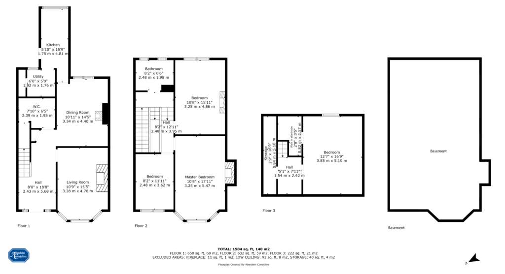 4 bedroom terraced house for sale - floorplan