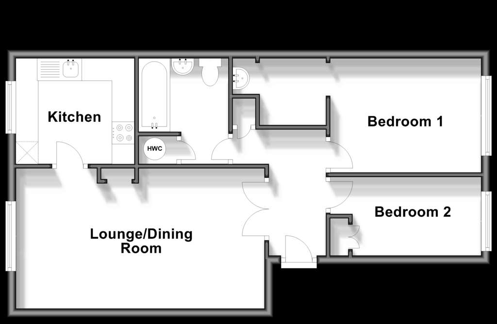 2 bedroom ground floor flat for sale - floorplan