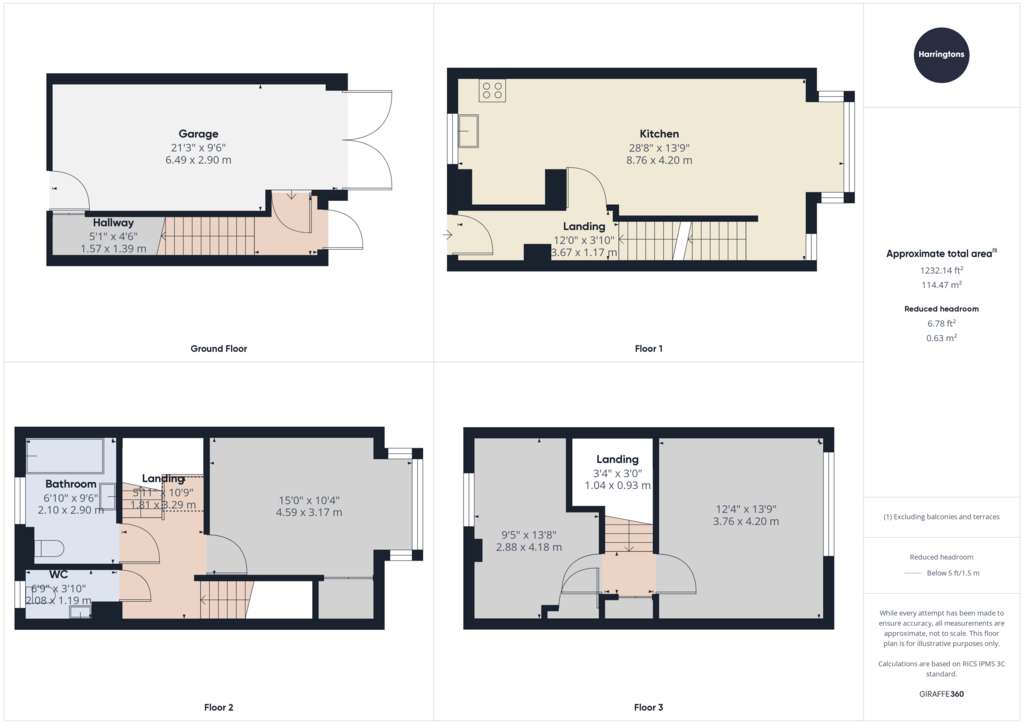 3 bedroom terraced house to rent - floorplan