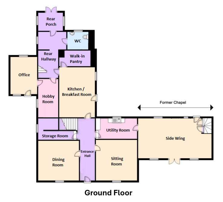 8 bedroom manor house for sale - floorplan