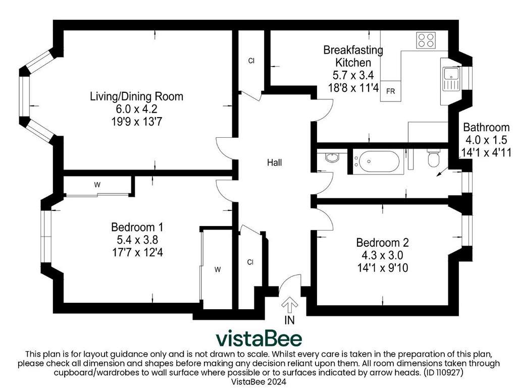 2 bedroom flat for sale - floorplan