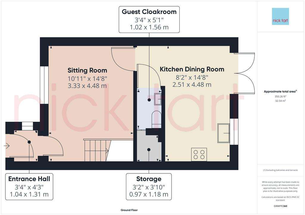 2 bedroom semi-detached house for sale - floorplan