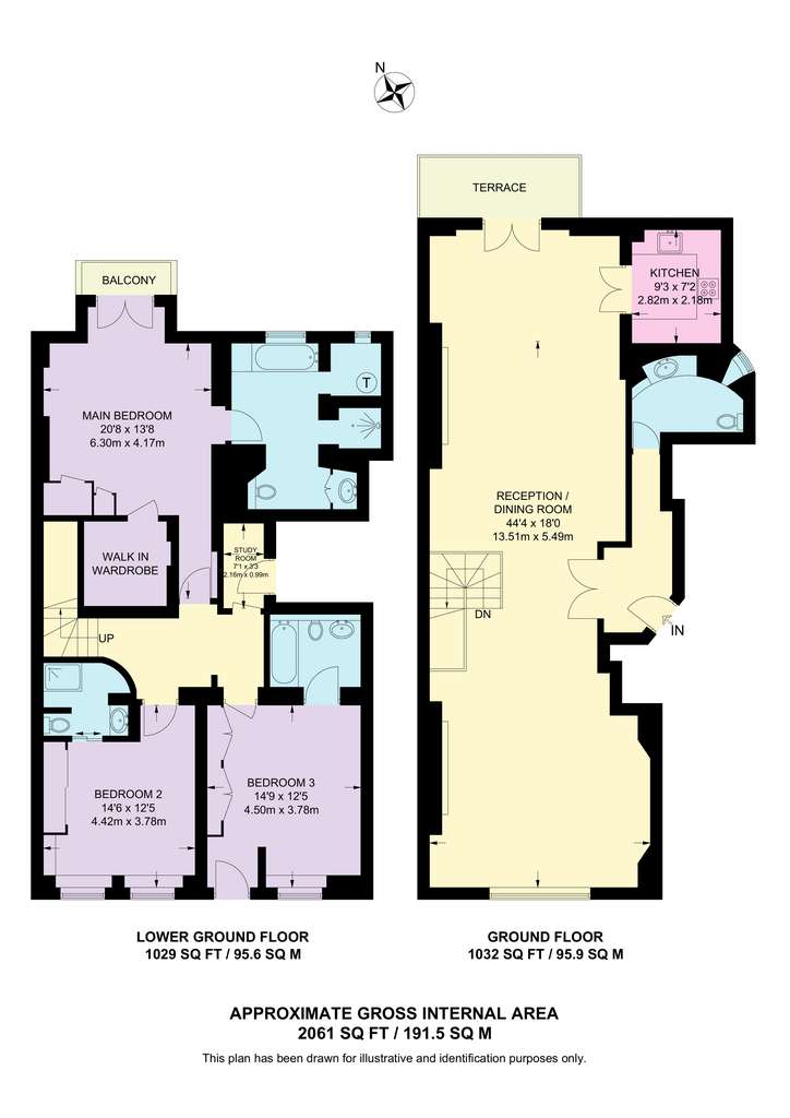 3 bedroom flat to rent - floorplan