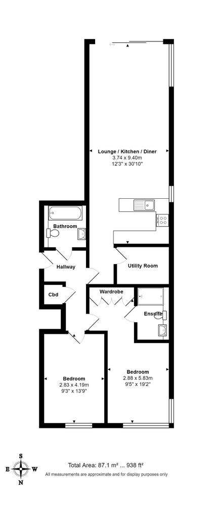 2 bedroom flat for sale - floorplan