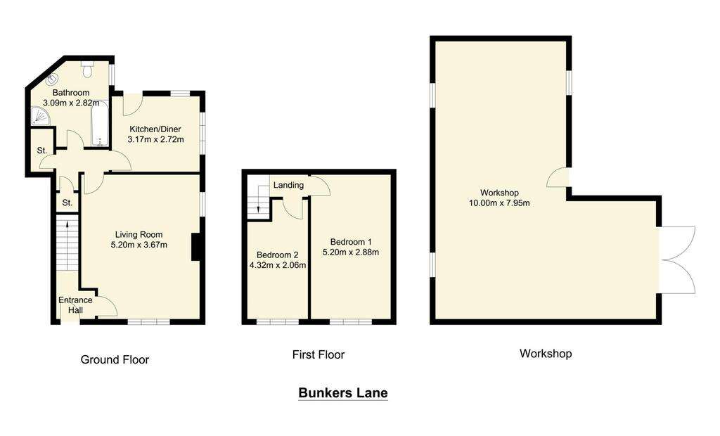 2 bedroom semi-detached house for sale - floorplan