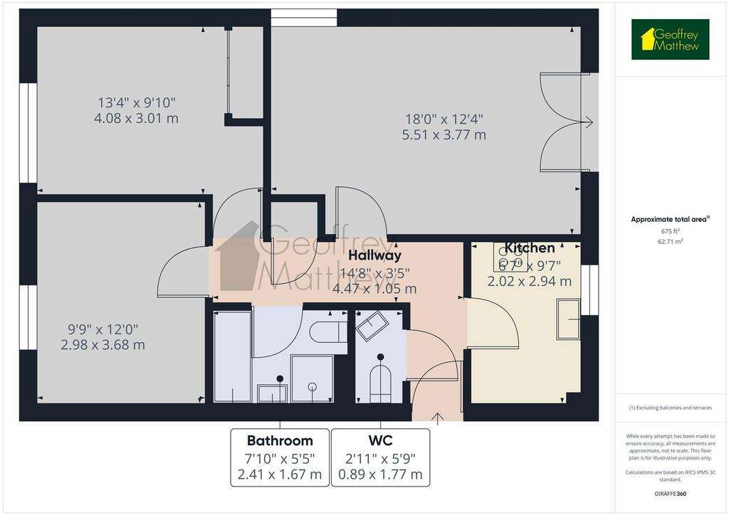 2 bedroom flat to rent - floorplan