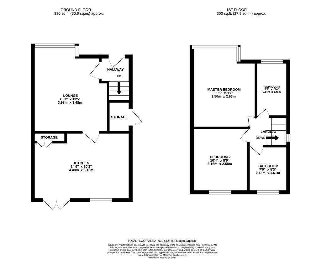 3 bedroom semi-detached house for sale - floorplan