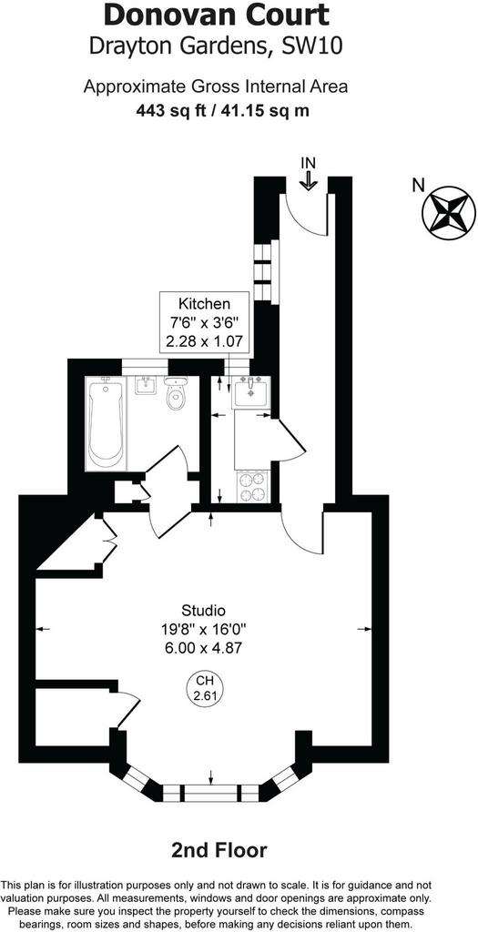 Studio flat for sale - floorplan