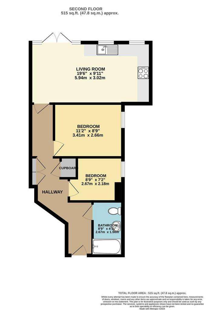 2 bedroom flat for sale - floorplan