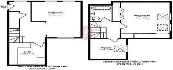 2 bedroom duplex apartment to rent - floorplan