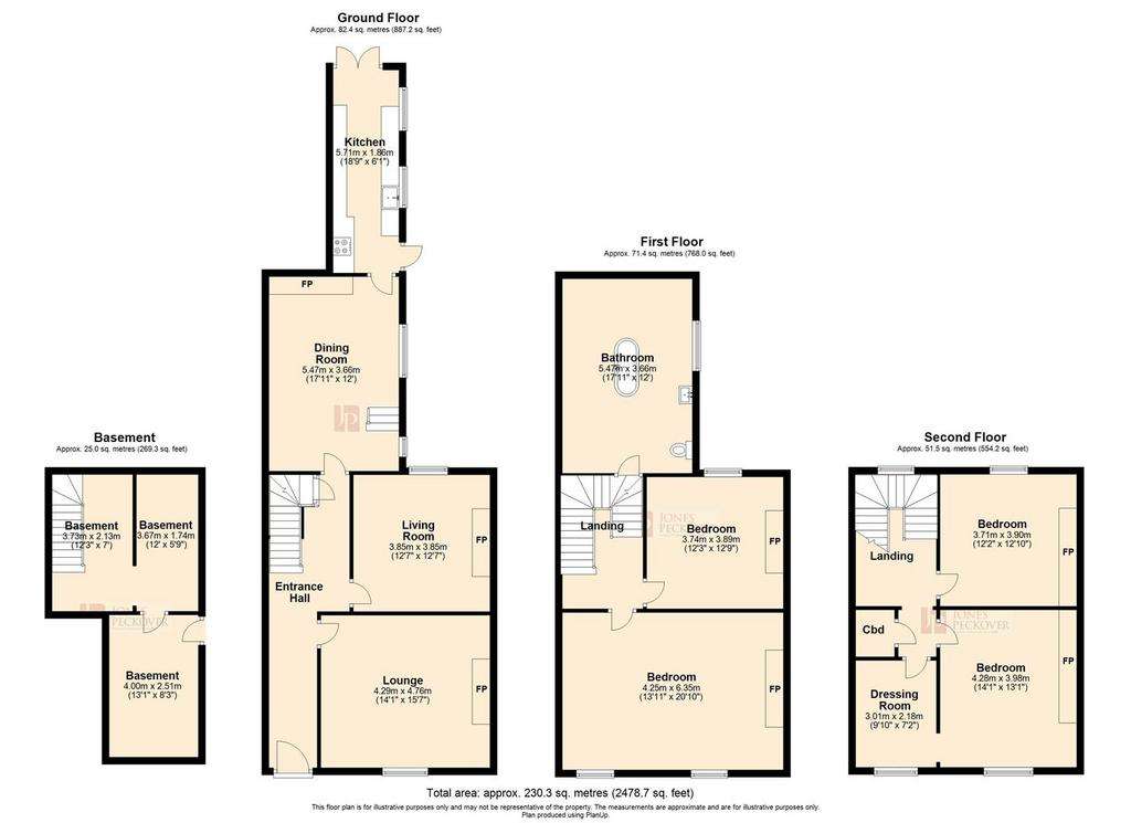 4 bedroom semi-detached house for sale - floorplan