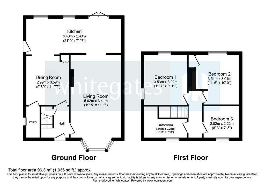 3 bedroom semi-detached house for sale - floorplan