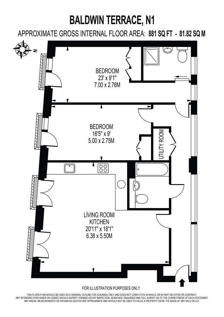 2 bedroom flat to rent - floorplan