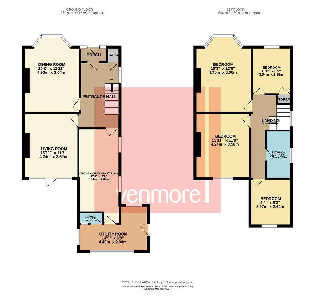 4 bedroom semi-detached house for sale - floorplan