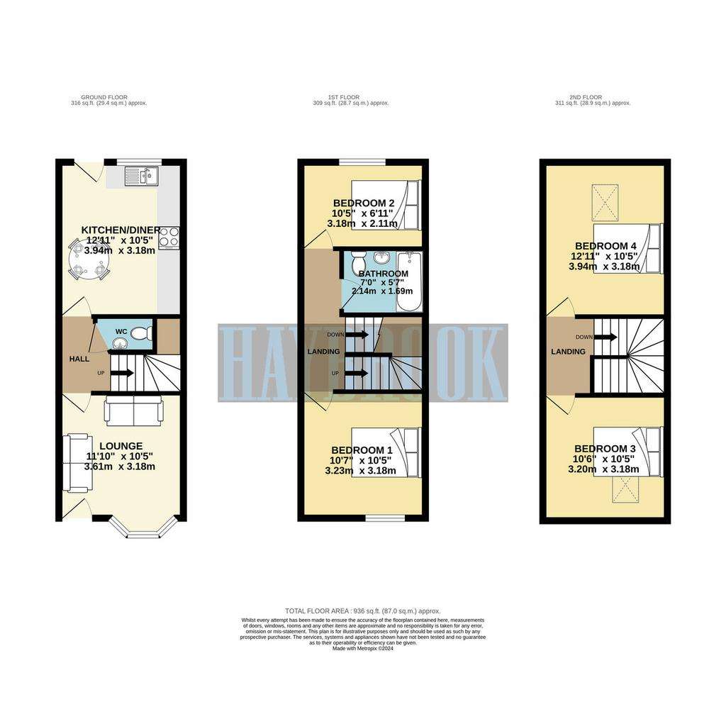 4 bedroom end of terrace house for sale - floorplan