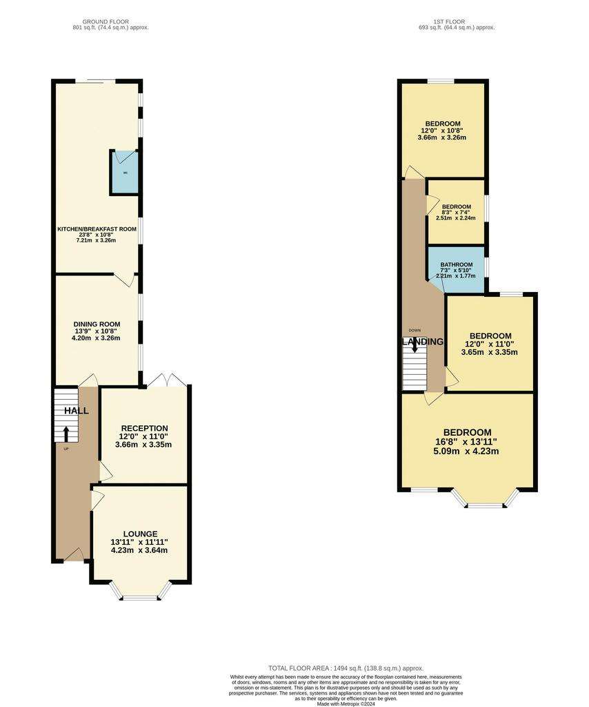 4 bedroom semi-detached house for sale - floorplan