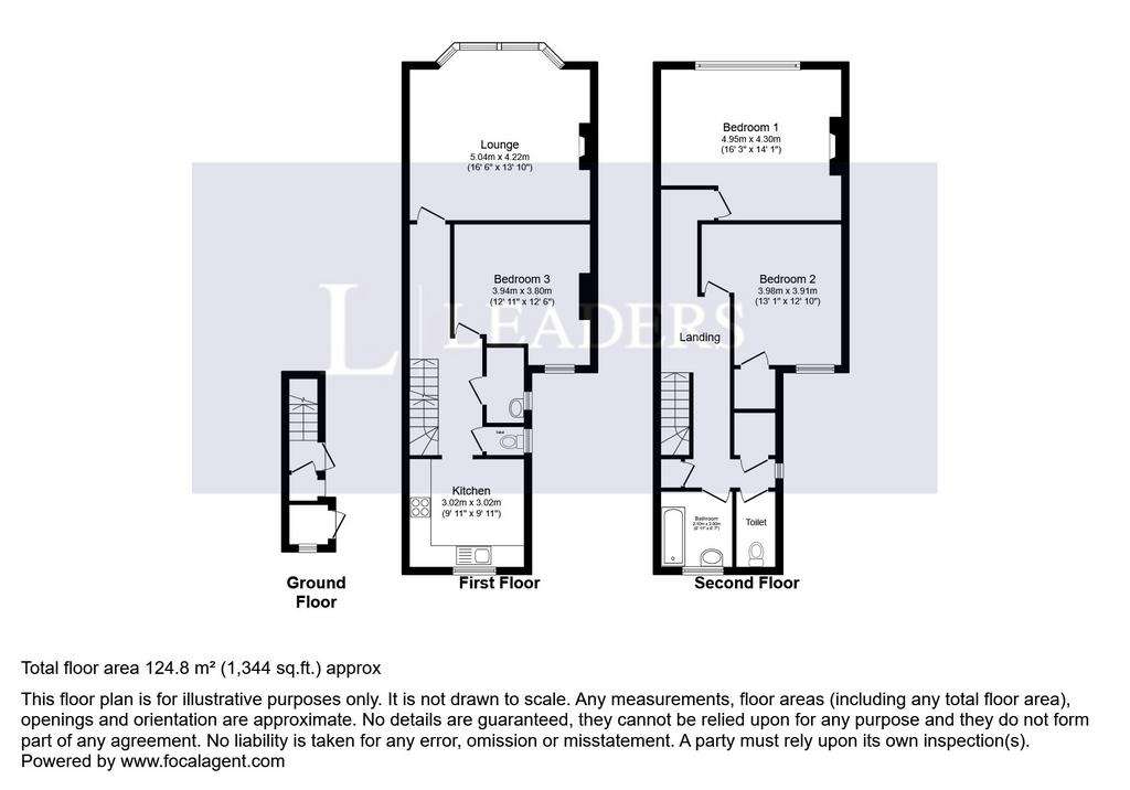 3 bedroom flat to rent - floorplan