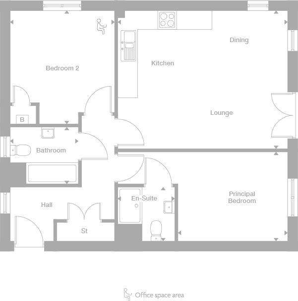 2 bedroom flat for sale - floorplan