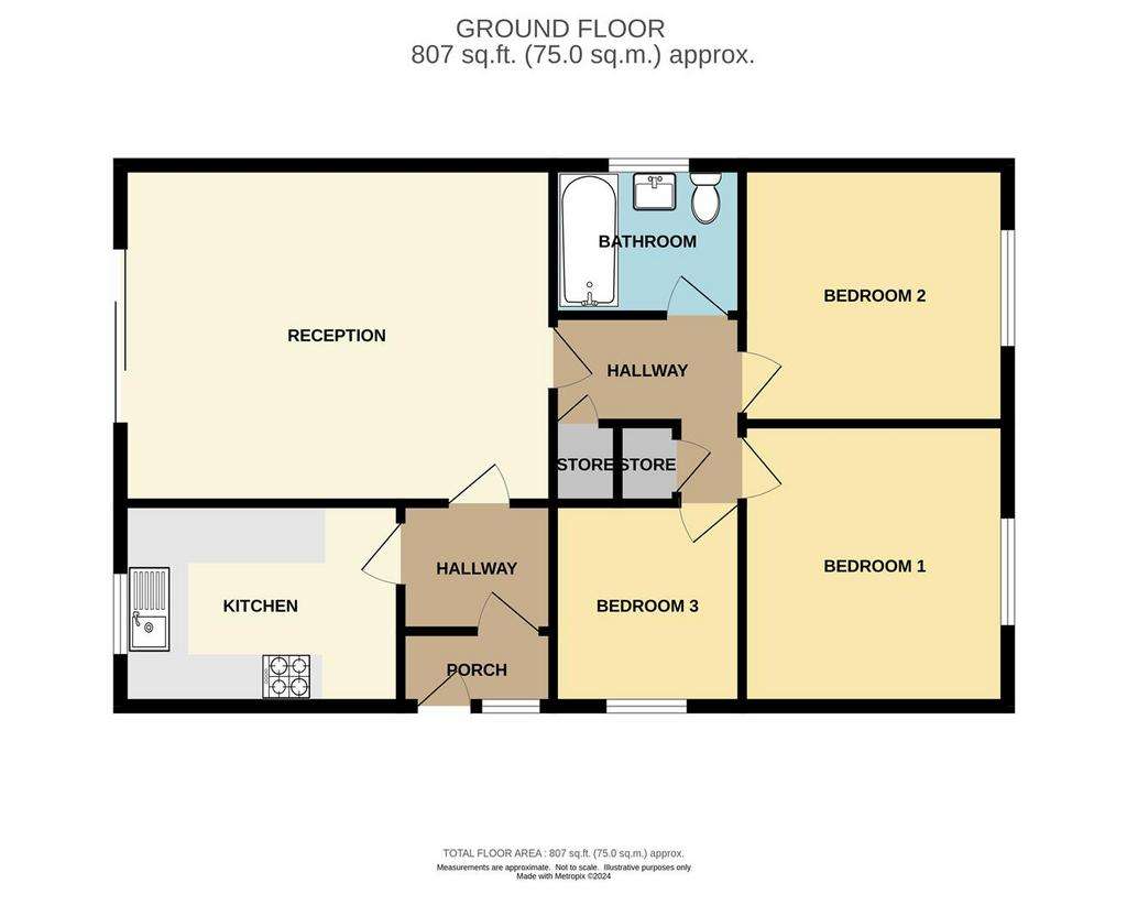 3 bedroom detached bungalow for sale - floorplan