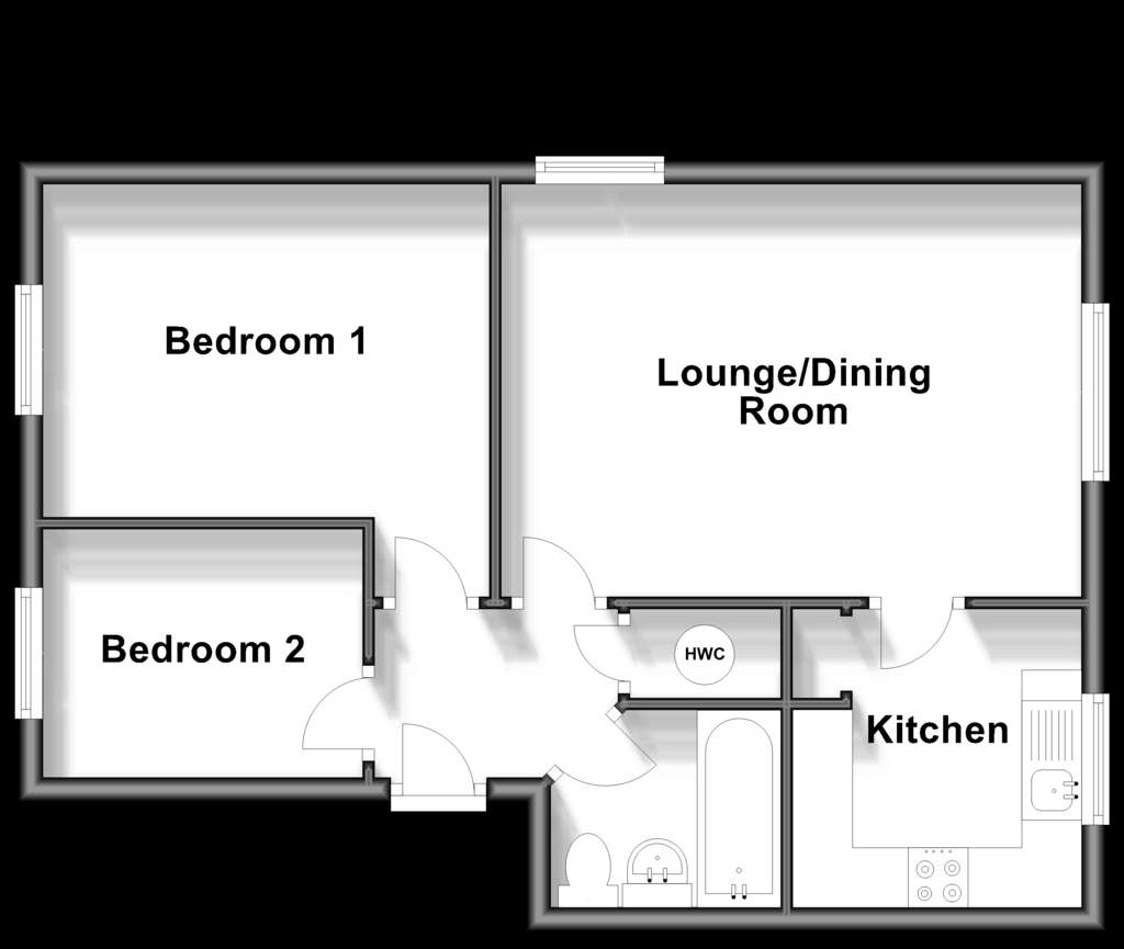 2 bedroom flat for sale - floorplan