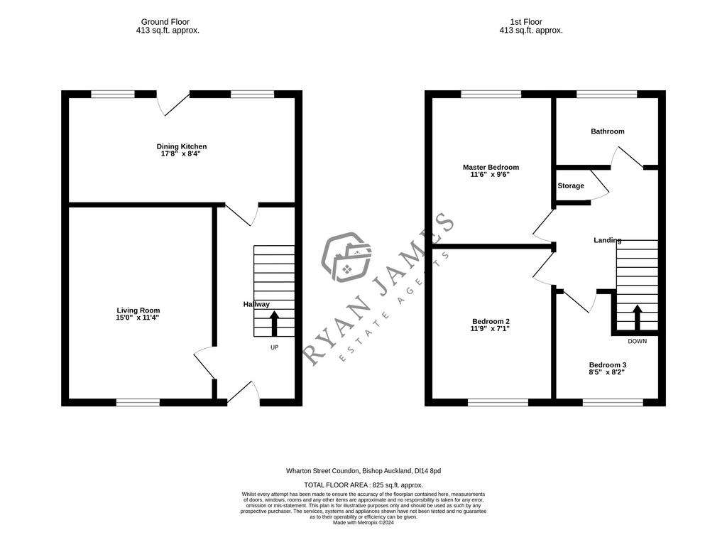 3 bedroom terraced house for sale - floorplan