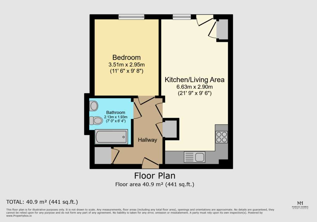 1 bedroom flat for sale - floorplan