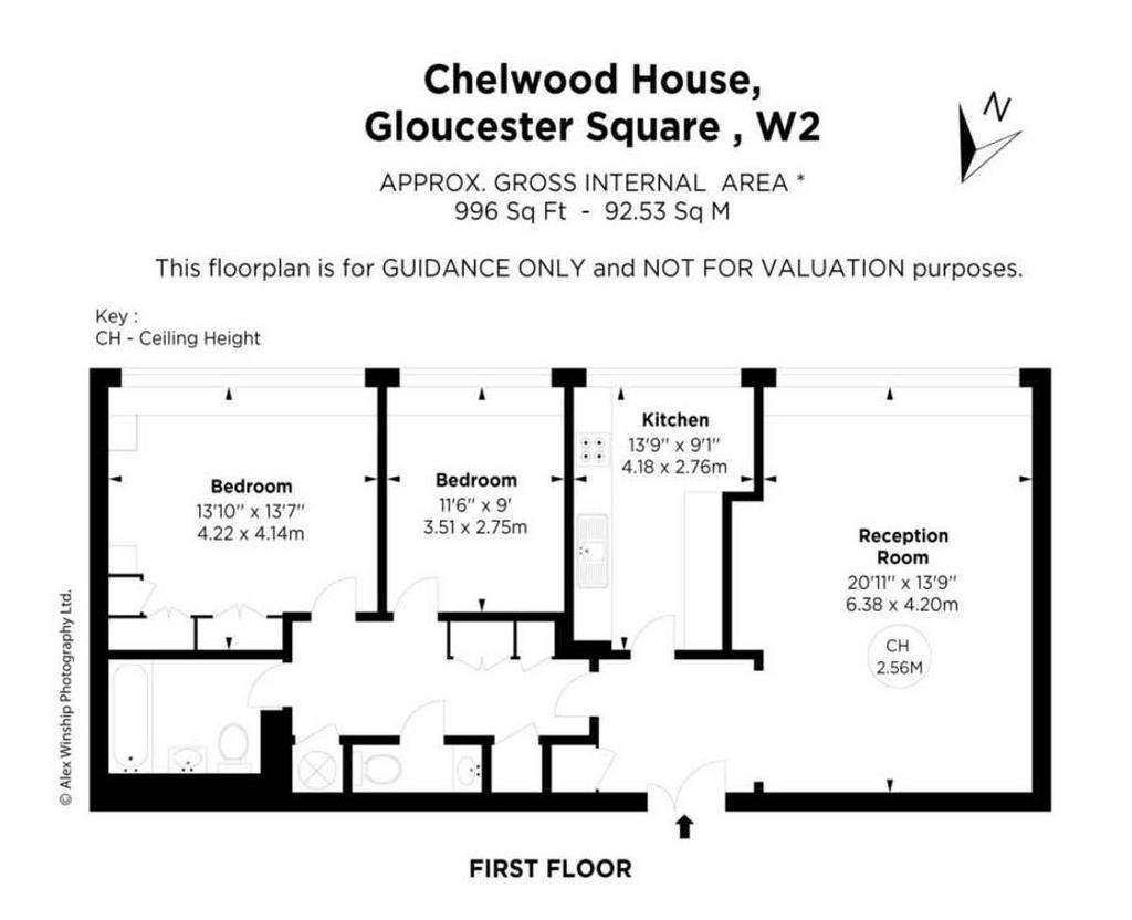 2 bedroom flat to rent - floorplan